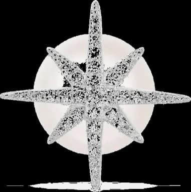 Boucle d`Oreille APM Monaco Météorites en Argent 925 avec Perle