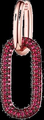 Boucle d'oreille individuelle APM Monaco plaqué doré rose incrustée de zirconium fushia