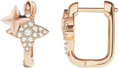 Boucles d'oreilles APM Monaco météorites carrées plaquées or rose 18 carats