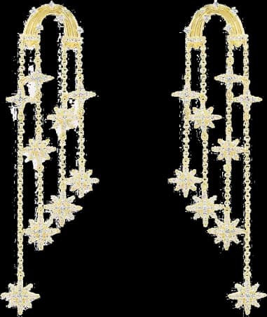 Boucles d'oreilles APM Monaco météorites longues en métal plaqué or jaune