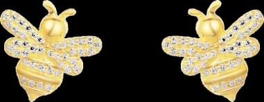 Boucles d'oreilles APM Monaco mini abeilles plaqué or jaune