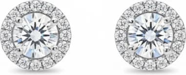 Boucles d'oreilles clous ronds APM Monaco en argent 925 incrustées de pierres