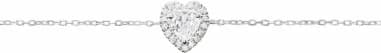 Bracelet APM Monaco ajustable en argent 925 motif coeur micropavé de cristaux