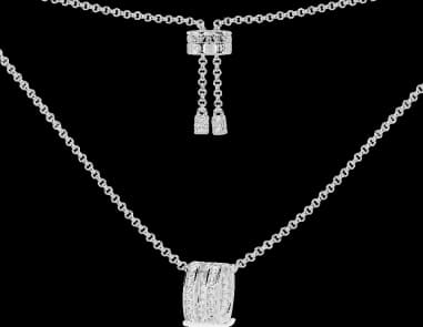 Collier APM Monaco ajustable avec pendentif en argent 925 et anneau serti