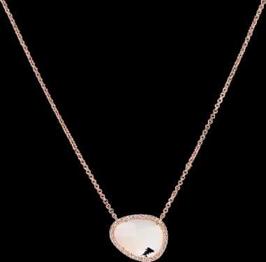 Collier APM Monaco ajustable en nacre blanche incrusté de cristaux en métal plaqué or rose
