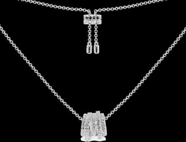 Collier APM Monaco ajustable White Hoop anneaux incrustés de cristaux en argent 925
