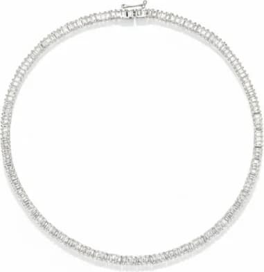 Collier Ras-de-Cou APM Monaco pavés rectangulaires argent 925 zirconiums