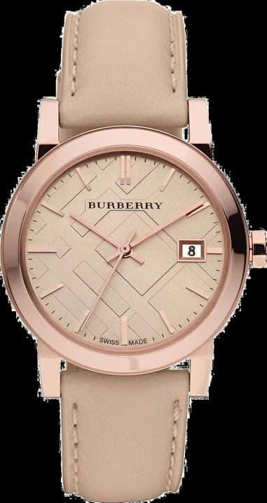 Montre Homme Burberry BU9014 Cadran Beige Bracelet Cuir Check