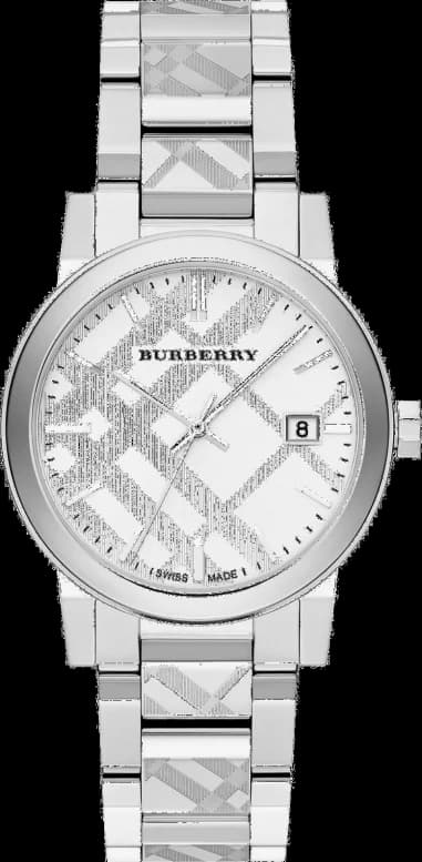 Montre Femme Burberry BU9037 Acier Argenté Motif Check