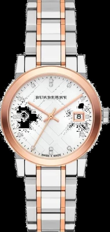Montre Femme Burberry BU9214 Heritage Acier Bicolore et Cristaux Swarovski
