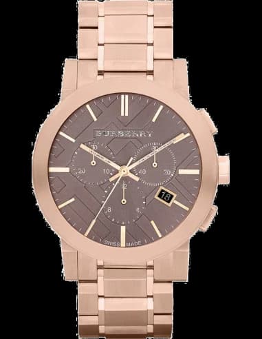 Montre Homme Burberry BU9353 Chronographe Acier Or Rose et Cadran Marron