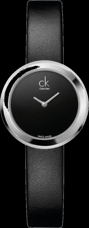 Montre Femme Calvin Klein K3N231C1 avec Bracelet en Cuir Noir