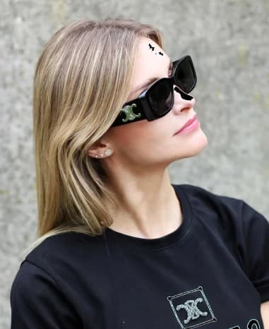 Lunettes de soleil Celine Triomphe XL 01 CL40282U en acétate avec logo XL vue 3