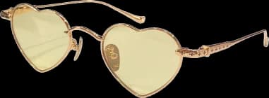 Lunettes de soleil Chrome Hearts Beam 110044 - Monture coeur en métal doré jaune pour femme
