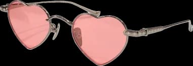 Lunettes de Soleil Chrome Hearts Beam 110045 - Monture coeur métal gris, verres rose pour femme