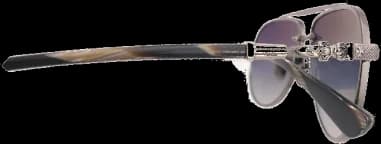 Lunettes de soleil Chrome Hearts Billie II forme aviator en métal vue 3