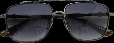Lunettes de soleil Chrome Hearts CBEATH II forme carée en métal vue 2