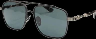 Lunettes de soleil Chrome Hearts CBEATH II forme carée en métal vue 3