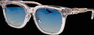 Lunettes de soleil Chrome Hearts CH8127 transparentes rectangulaires en acétate verres bleus