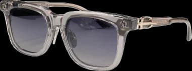 Lunettes de soleil Chrome Hearts CH8127 monture transparente grise rectangulaires en acétate