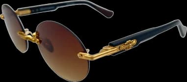 Lunettes de soleil Chrome hearts Deep 3 rondes marron monture en acétate