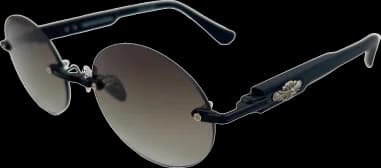 Lunettes de soleil Chrome hearts Deep 3 rondes noires monture en acétate