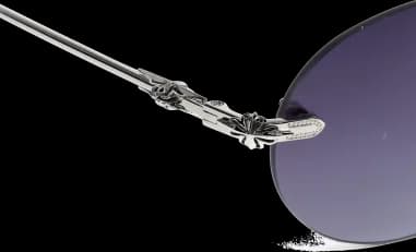 Lunettes de soleil Chrome Hearts Sinnergasm B monture ovale en métal vue 4