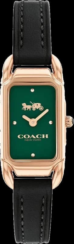 Montre femme Coach Cadie 14504068 Cadran vert bracelet en cuir de veau fin