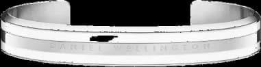 Bracelet Daniel Wellington Emalie Satin White en acier poli argenté DW00400006 Taille M
