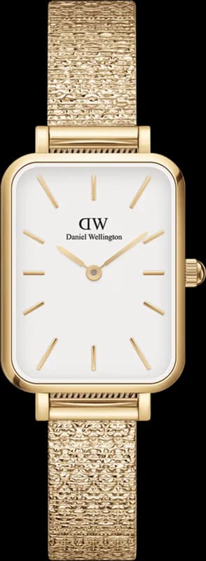 Montre Daniel Wellington Quadro Rectangulaire en maille or jaune