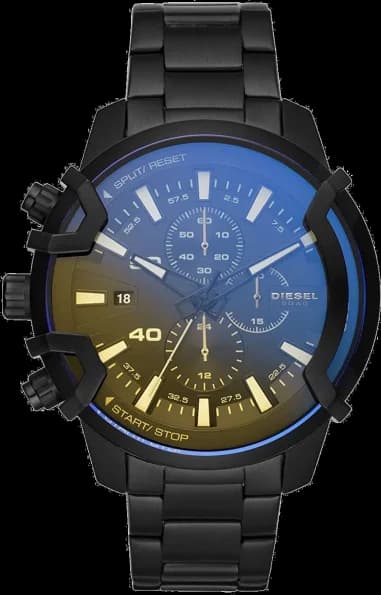 Montre Diesel DZ4529 Chronographe en Acier Noir et Détails Dorés