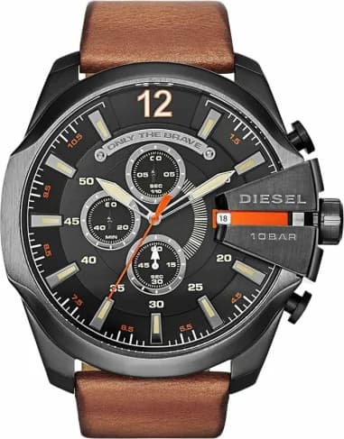 Montre Diesel DZ7415 Boltdown Multi-Cadrans en Cuir Noir
