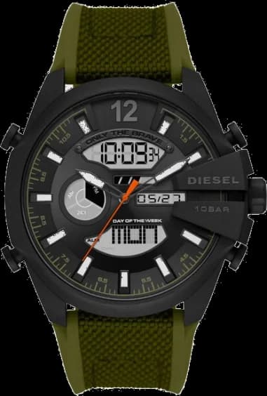 Montre Homme Diesel Mega Chief DZ4549 bracelet vert en nylon et silicone cadran multifonction