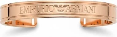 Bracelet Manchette Emporio Armani acier plaqué or rose Taille M