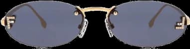Lunettes de soleil Fendi First FE4075US en métal forme ovale vue 2