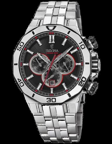 Montre Festina F20448/4 Chronographe en Acier avec Cadran Noir