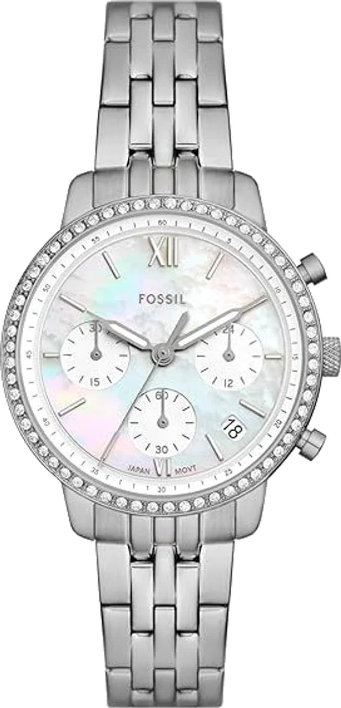 Montre Femme Fossil Neutra ES5357 cadran blanc bracelet acier