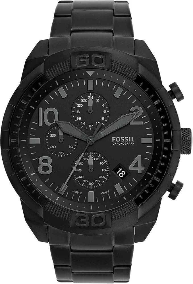 Montre Homme Fossil Bronson FS5712 avec bracelet en cuir noir