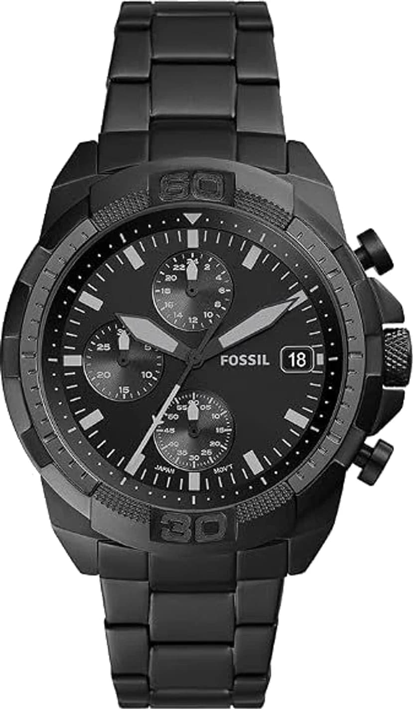 Montre Homme Fossil Bronson FS5853 cadran noir bracelet acier