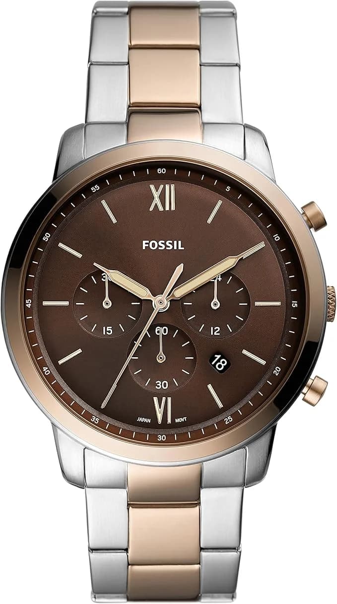 Montre Homme Fossil Bronson FS5869 cadran marron bracelet acier