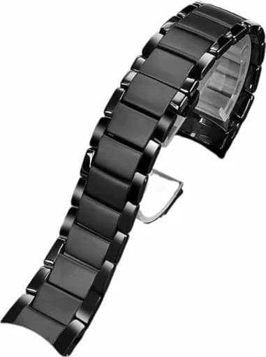 Bracelet de rechange en céramique noire pour montre Emporio Armani AR1452 / AR1451