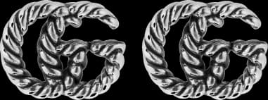 Boucles d'oreille Gucci à tige avec logo GG Marmont en argent 925 vielli