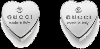Boucles d'oreilles Gucci Siglées en argent 925 forme de coeur