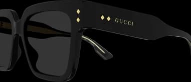 Lunettes de soleil Gucci Logo GG1084S noires en acetate vue 3