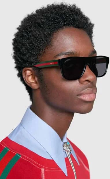 Lunettes de soleil Gucci Web GG0341S en actétate vue 2