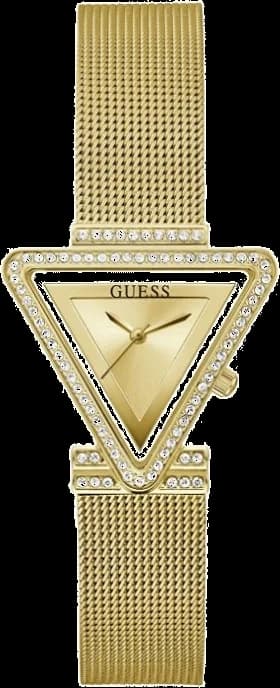 Montre Femme Guess Fame GW0508L2 bracelet doré boitier triangle orné de strass