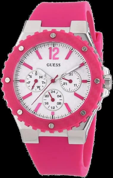 Montre Femme Guess W90084L2 Overdrive Fuschia à Bracelet Résine