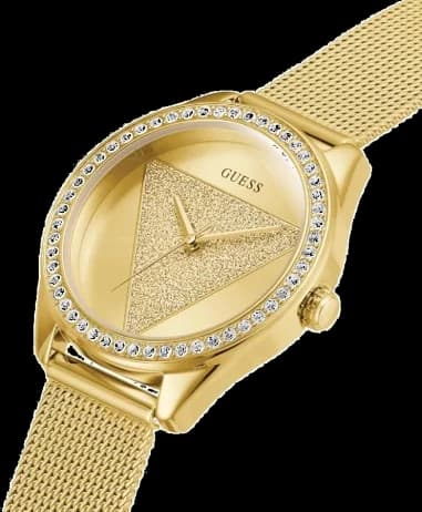 Montre Guess Tri Glitz W1142L2 bracelet maille doré jaune vue 2