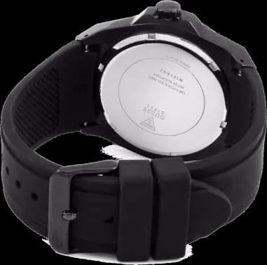 Montre Homme Guess Legacy U1048G2 bracelet silicone noir cadran noir vue 3