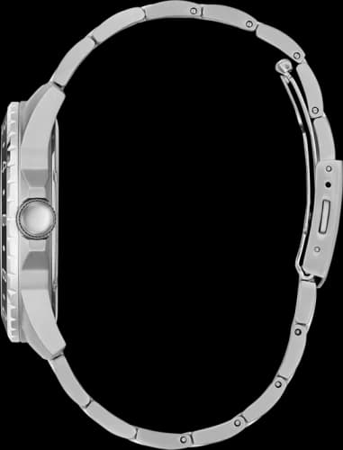 Montre Homme Guess Odyssey W1107G1 bracelet acier argent cadran noir multifonction vue 2